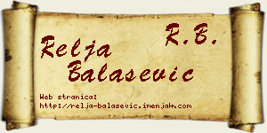 Relja Balašević vizit kartica